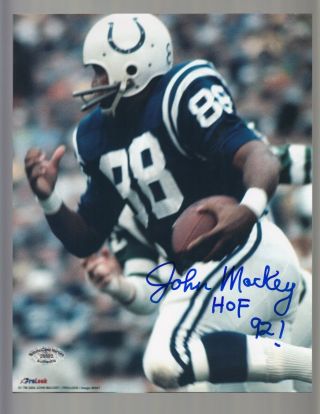 John Mackey Baltimore Colts 8 X 10 Color Photo W/ Hof 92 Sch Auth 2