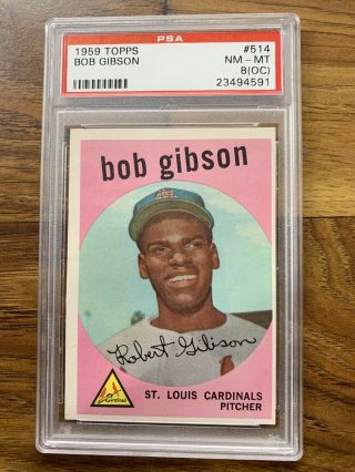 1959 Topps Bob Gibson 514 Baseball Card Psa 8 (oc)