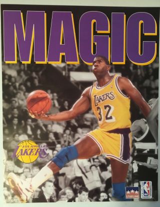 Magic Johnson Vintage 1992 Nba 16x20 Poster Starline La Lakers 32 Nos 16x20