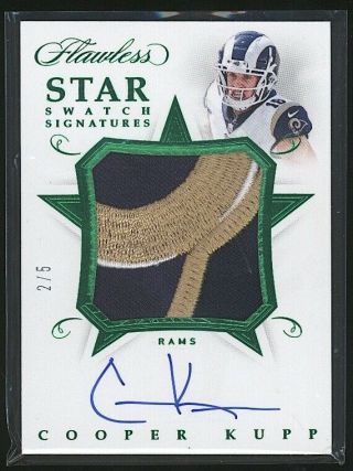 2018 Flawless Cooper Kupp Star Swatch Signatures Auto Logo Patch /5 Rams