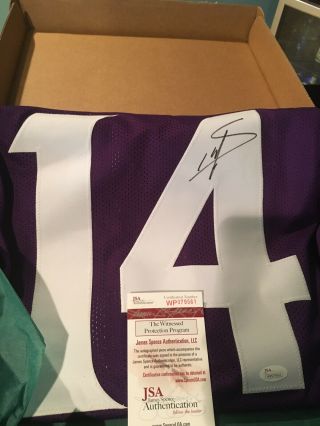 Stefon Diggs Signed Vikings Purple Pro Style Custom Jersey Large Signature Jsa