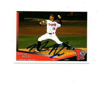 Marcus Reyes Signed Autographed 2019 Lansing Lugnuts Team Card Vista Ca E
