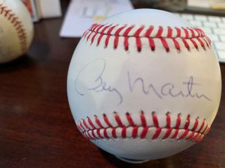 Billy Martin Signed Official American League Baseball Bobby Brown Ball