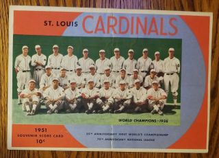 1951 St.  Louis Cardinals Vs Philadelphia Phillies Official Score Card