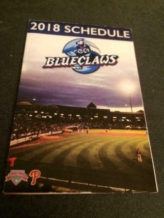 2018 Lakewood Blue Claws Baseball Pocket Schedule Phillies Affiliate