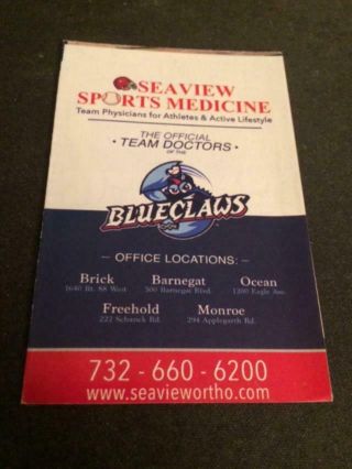 2018 Lakewood Blue Claws Baseball Pocket Schedule Phillies Affiliate 2