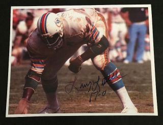 Miami Dolphins Larry Little Hand Signed Photo 1993 Nfl Hall Of Fame Autographed