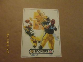 Nfl Green Bay Packers Vintage 1982 Kellogg Company 8x101/2 Cereal Poster