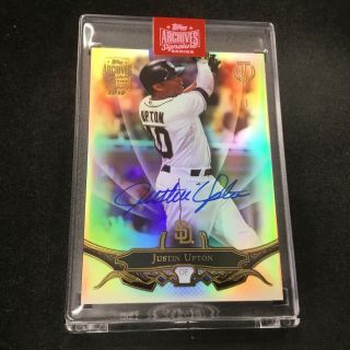 Justin Upton 2019 Topps Archives Signature Series Buyback Tribute Auto 1/1 Jk