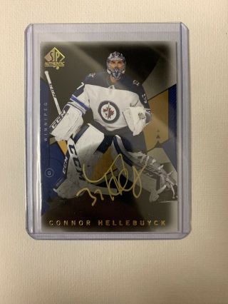 18 - 19 2018 - 19 Sp Authentic Limited Black Gold Auto Connor Hellebuyck 28 Jets