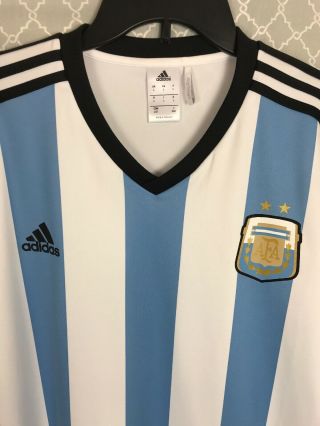 ECU AFA Argentina Soccer Jersey Adidas Blue White Striped Football Mens Large L 2