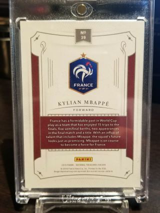 2018 National Treasures Soccer Kylian Mbappe RC Rookie Jersey /50 France PSG 2