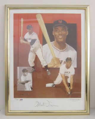 Monte Irvin Autographed Vtg Lithograph Signed By Artist Christopher Paluso 20x26