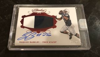 Saquon Barkley Flawless Red Rpa Patch Auto Rc 1/20 Penn State Encased