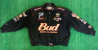 Retro Dale Earnhardt Jr Bud Nascar Racing Jacket Jeff Hamilton Budweiser 3xl