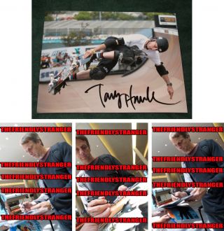 Crazy Tricks Tony Hawk Signed 8x10 Photo - Proof - The Birdman