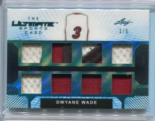 2019 Leaf Ultimate Sports Dwyane Wade 8 - Piece Game Jersey Patch 1/5