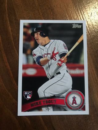 Mike Trout Rc 2011 Topps Update Us175 Rookie Rc Authentic Centered