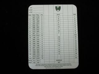 2001 Pine Valley Golf Club Scorecard 2