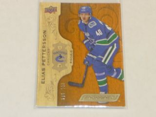 18 19 Ud Engrained Rookie Elias Pettersson 40/299 Jersey 1/1 Vancouver