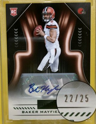 Baker Mayfield Browns 2018 Panini Playbook Signature Rookie Auto Card 22/25