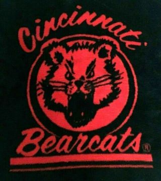Cincinnati Bearcats Plush Throw Blanket Wall Hanging Uc Biederlack Usa Vtg