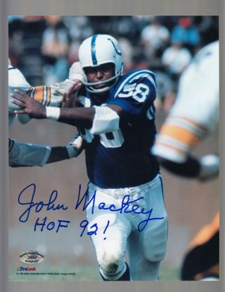 John Mackey Baltimore Colts 8 X 10 Color Photo W/ Hof 92 Sch Auth
