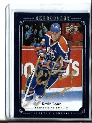 2018 - 19 Ud Chronology Timeless Memories Auto Gold Kevin Lowe Edmonton Oilers
