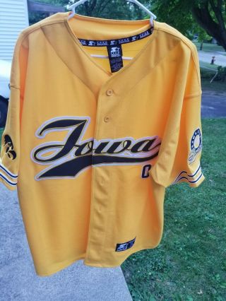 Rare Starter University Of Iowa Hawkeyes Baseball Jersey Large