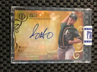 Sonny Gray 2015 Topps Tribute Gold Encased On Card Auto Sp 05/25 Autograph A’s