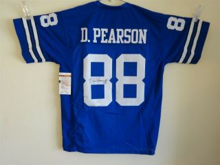 Drew Pearson Signed Auto Dallas Cowboys Blue Jersey Jsa Autographed