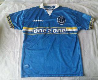 Everton 1997 - 1999 Home Umbro Football Soccer Shirt Jersey Mens Size: L