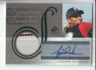 2005 Ud Sp Signature Golf Tiger Woods Swatches Shirt Autograph Auto /10 2cl