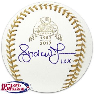 Braves Andruw Jones Signed Autographed Gold Glove 60th Baseball Jsa Auth