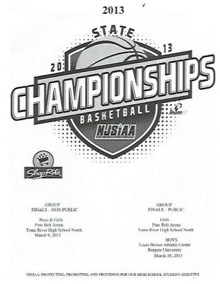 2013 Jersey High School Basketball Championship Program