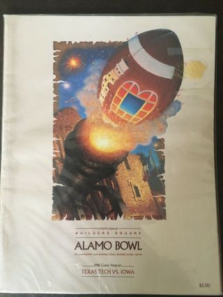 Iowa Hawkeyes Football 1996 Alamo Bowl Program Vs Texas Tech Hayden Fry