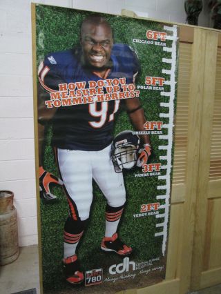 Chicago Bears Tommie Harris 6 Foot Poster (uncirculated Radio Talk Show Poster)