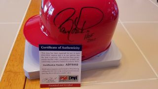 Barry Larkin Signed Reds Mini Helmet Psa/dna