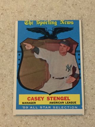 1959 Topps 552 Casey Stengel Signed Card (all Star) Signed On Back Deceased