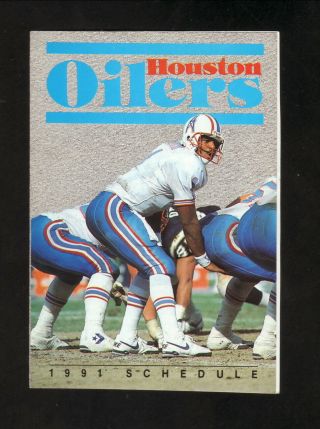 Warren Moon - - Houston Oilers - - 1991 Pocket Schedule - - Ktrh