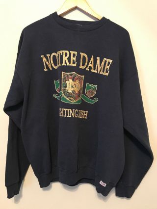 Vintage Notre Dame Fighting Irish Sweatshirt Sz Xl Usa 50 50 Crewneck Sweater