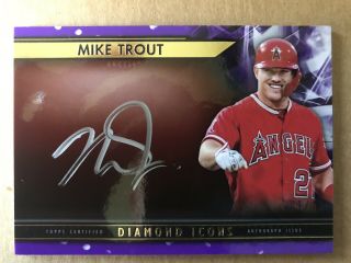 2019 Topps Diamond Icons Mike Trout Auto 1/10 - Angels - Purple