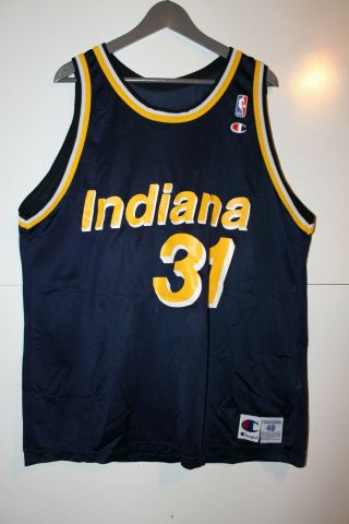 Vintage Reggie Miller 31 Indiana Pacers Champion Jersey Size 48