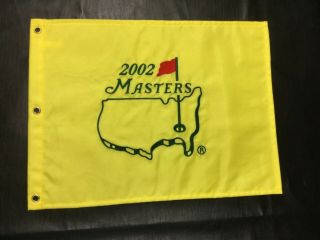 Tiger Woods Wins 2002 Masters Golf Flag Unsigned
