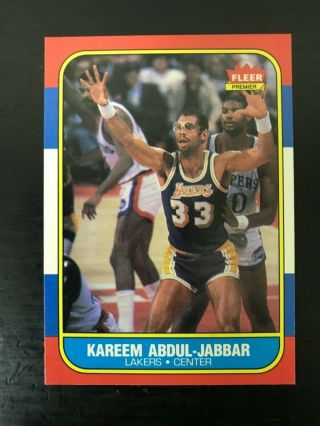 1986 - 87 Fleer Basketball 1 Kareem Abdul - Jabbar - Nrmt -