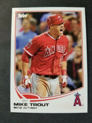 2013 Topps 338 Mike Trout 2012 Al Roy Los Angeles Angels Yelling