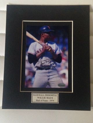 Willie Mays Signed 5x7 Photo In A 8x10 Matt.  With