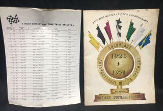 Souvenir Program 1971 Langhorne International Motor Speedway 200 Mile National