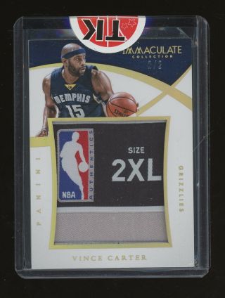 2014 - 15 Immaculate Vince Carter Grizzlies Nba Logoman Tag Patch 2/2