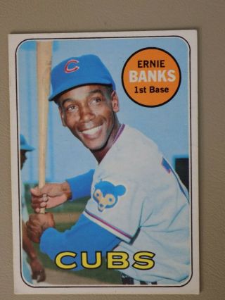 1969 Topps Ernie Banks Chicago Cubs 20 Baseball Card Ex